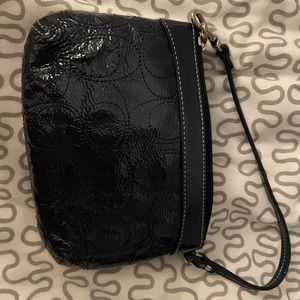 Coach Navy Blue Patent Wristlet